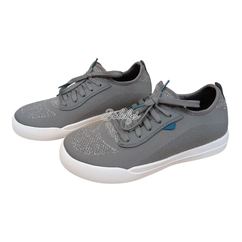 Vessi Weekend Womens 9 Concrete Grey White Waterproof Dyma-Tex Knit Sneaker
